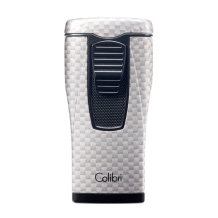 Monaco triple flame lighter carbon silver - Colibri