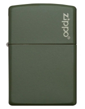 Zippo aansteker green matte met logo