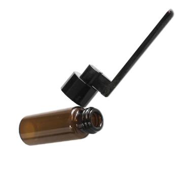 Schnupftabakglas mit Löffel - braunes Glas