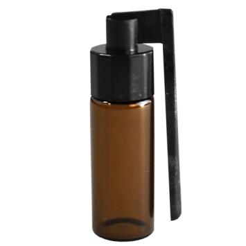 Schnupftabakglas mit Löffel - braunes Glas